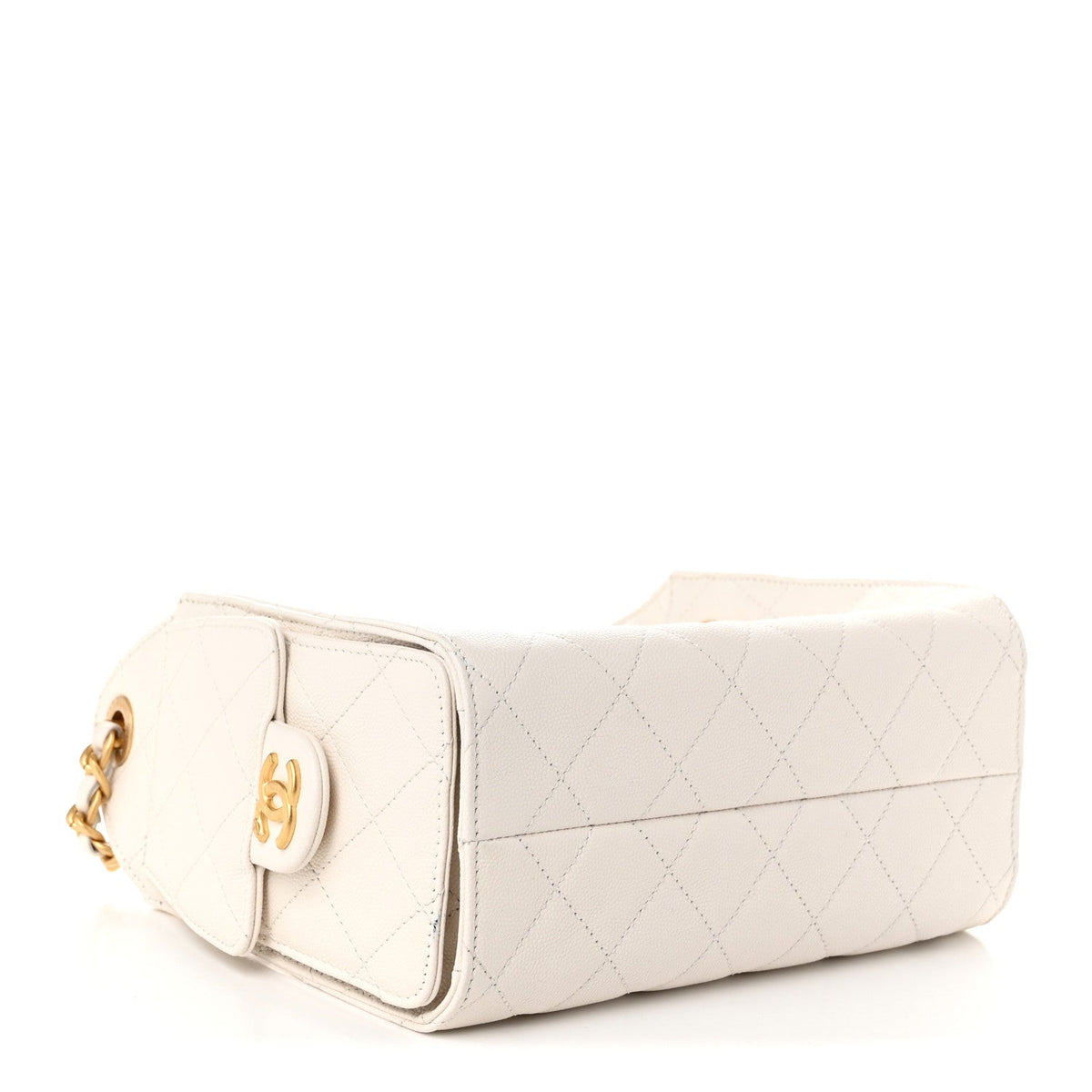 Caviar Quilted Mini Chanel 25 Handbag White