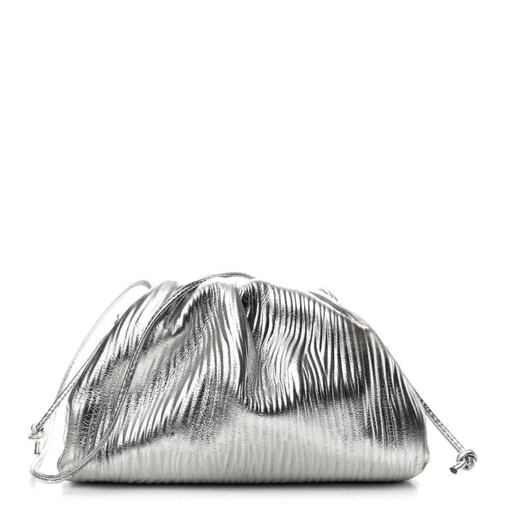 Metallic Bark Calfskin The Mini Pouch Silver