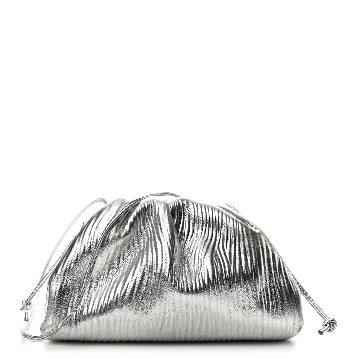 Metallic Bark Calfskin The Mini Pouch Silver