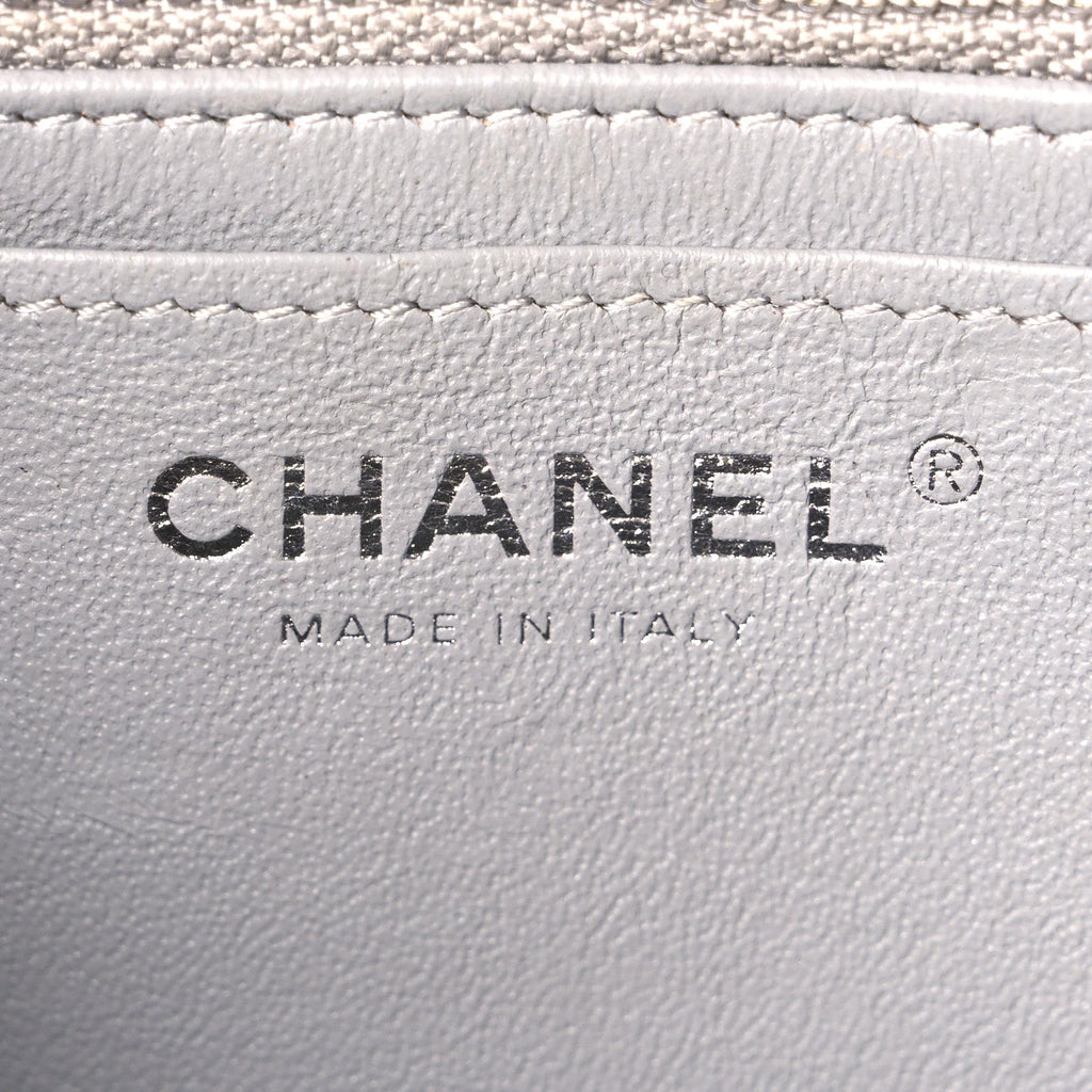 Lambskin Quilted Mini Rectangular Flap Grey