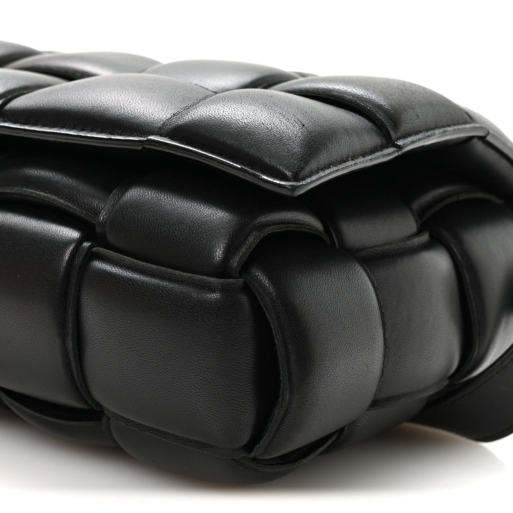 Nappa Maxi Intreccio Padded Cassette Crossbody Bag Black