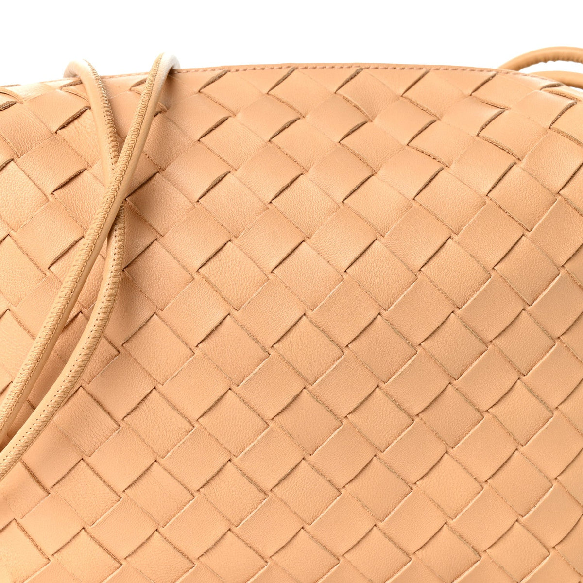 Nappa Intrecciato Small Loop Camera Bag Almond