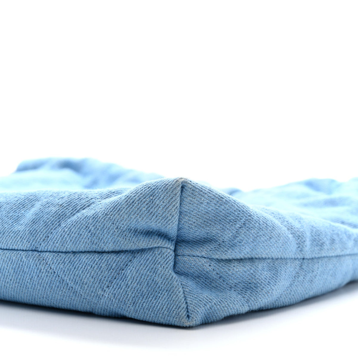 Denim Quilted Small Chanel 22 Light Blue