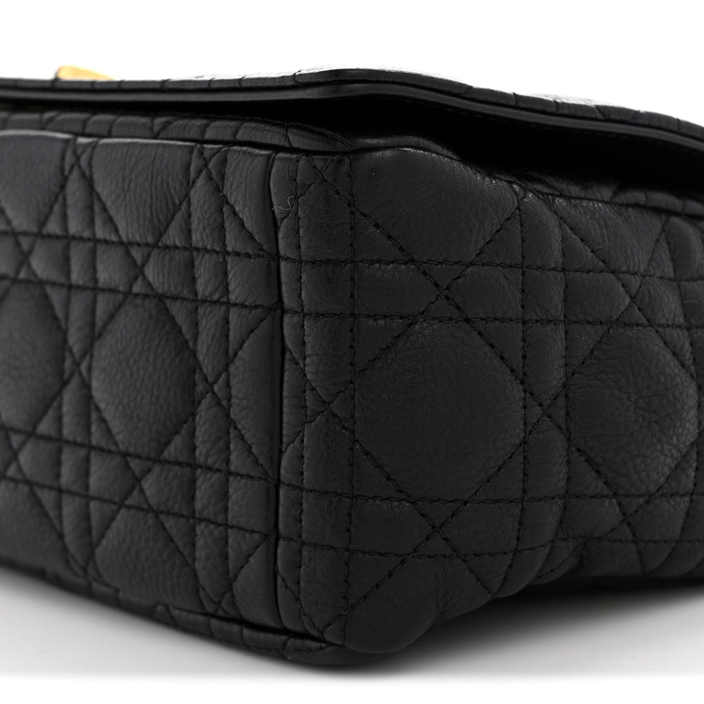 Grained Calfskin Cannage Large Caro Bag Black