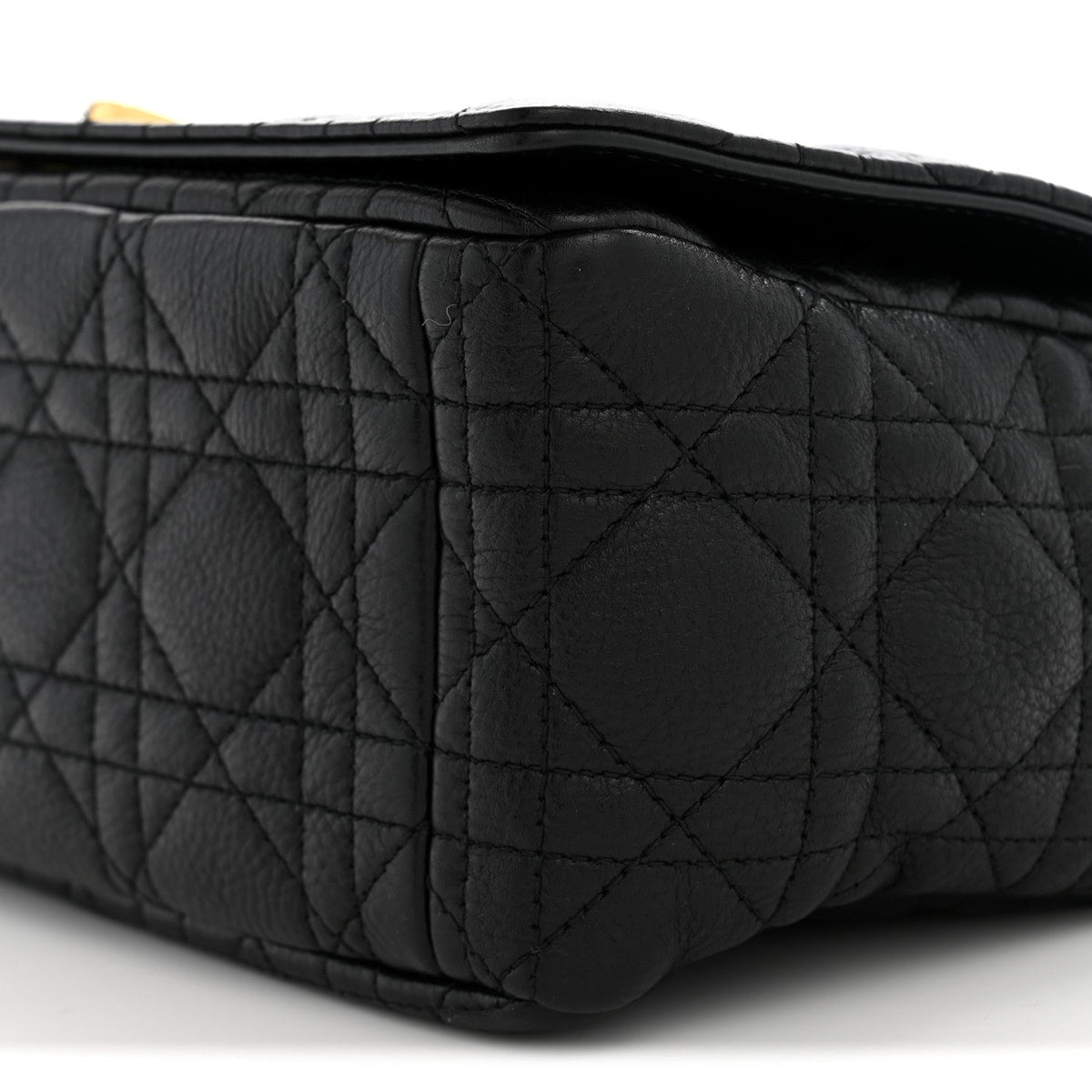 Grained Calfskin Cannage Large Caro Bag Black