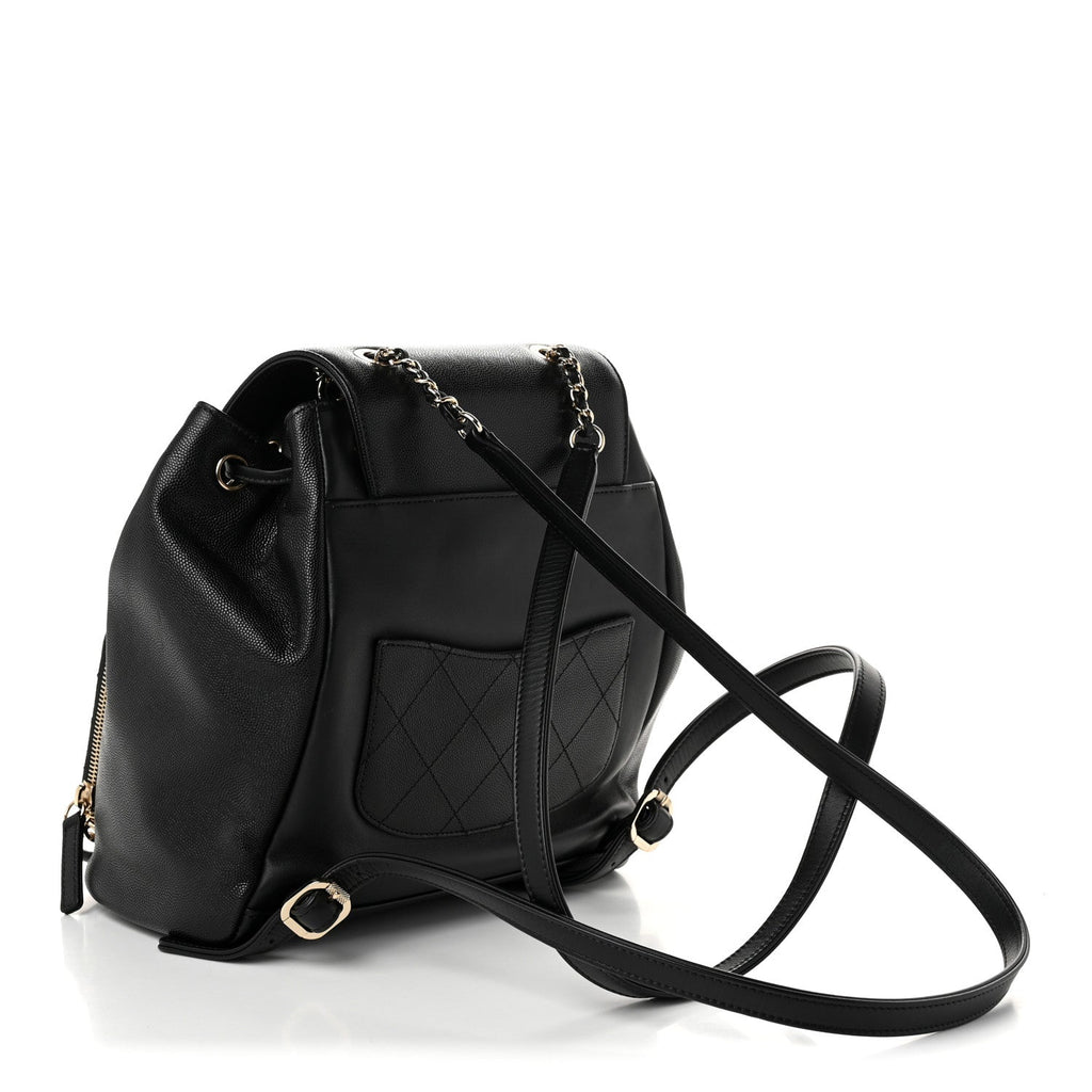 Caviar Quilted Business Affinity Backpack Black