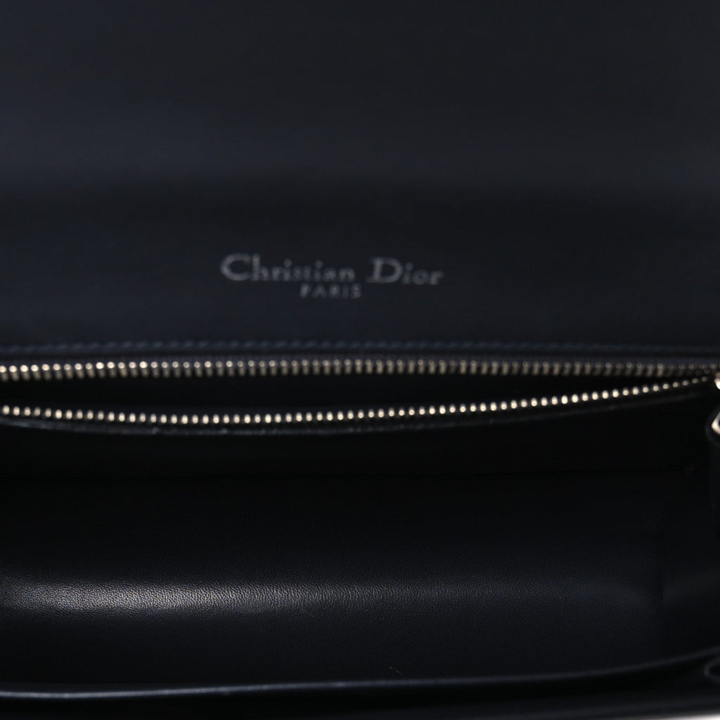 Metallic Patent Micro-Cannage Medium Diorama Flap Bag Silver