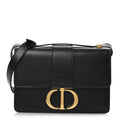 Box Calfskin 30 Montaigne Flap Bag Black