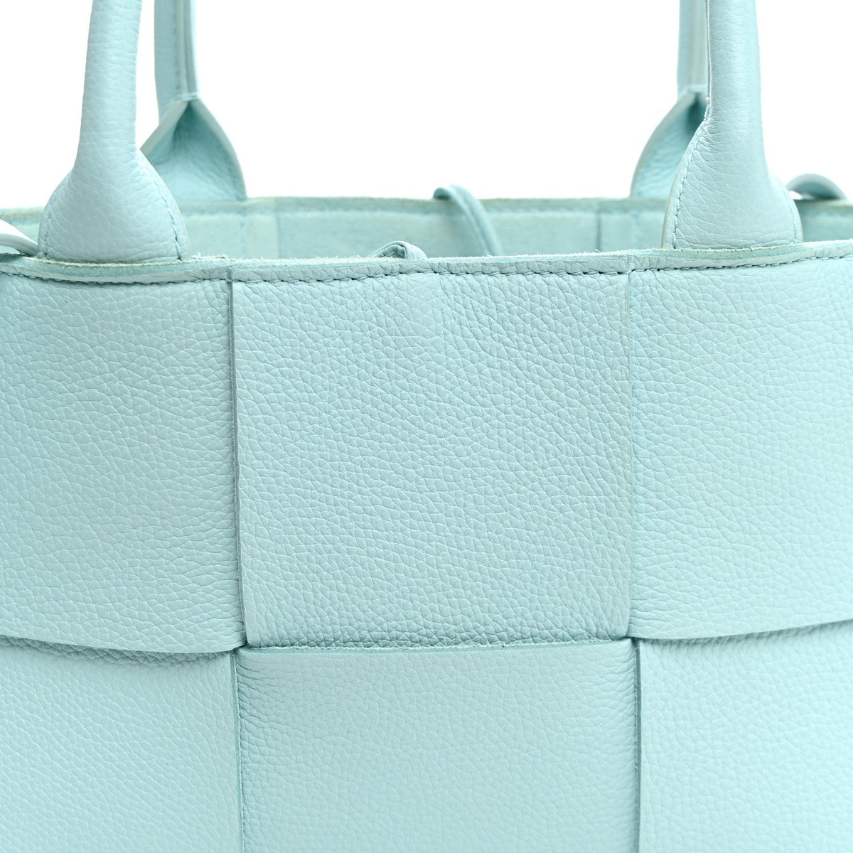 Grained Calfskin Maxi Intrecciato Mini Arco Tote Pale Blue