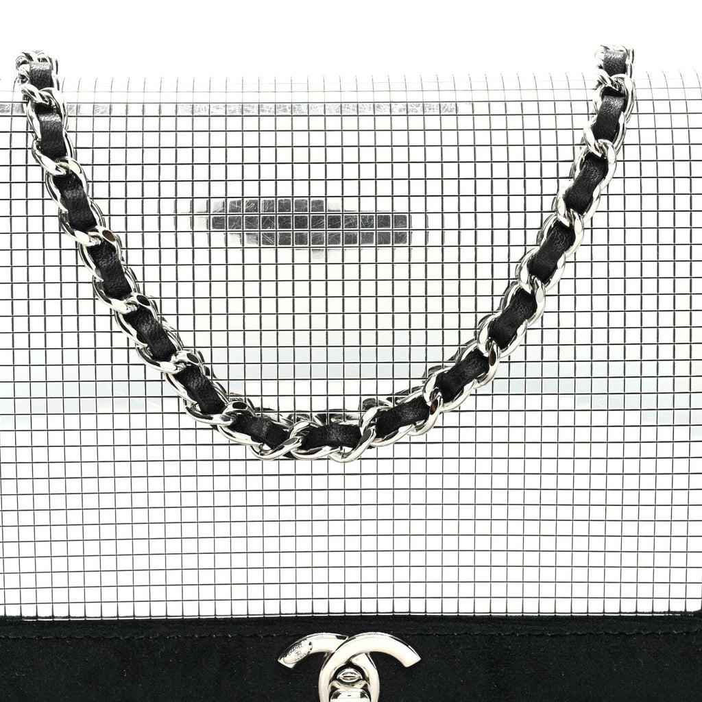 Velvet Mirror Embellished Boy Wallet On Chain WOC Argent