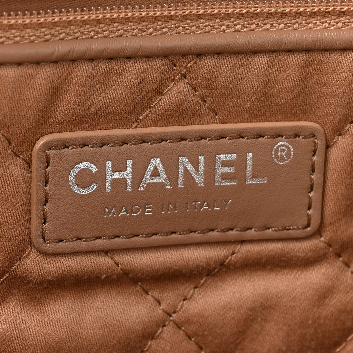 Shiny Calfskin Quilted Chanel 22 Beige