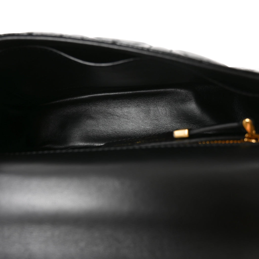 Calfskin Cannage Small Caro Bag Black