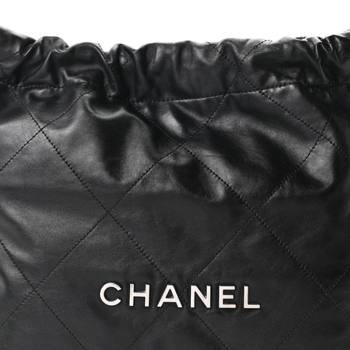 Shiny Calfskin Quilted Small Chanel 22 Black
