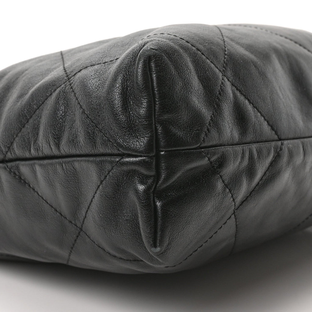 Calfskin Quilted Small Chanel 22 Black