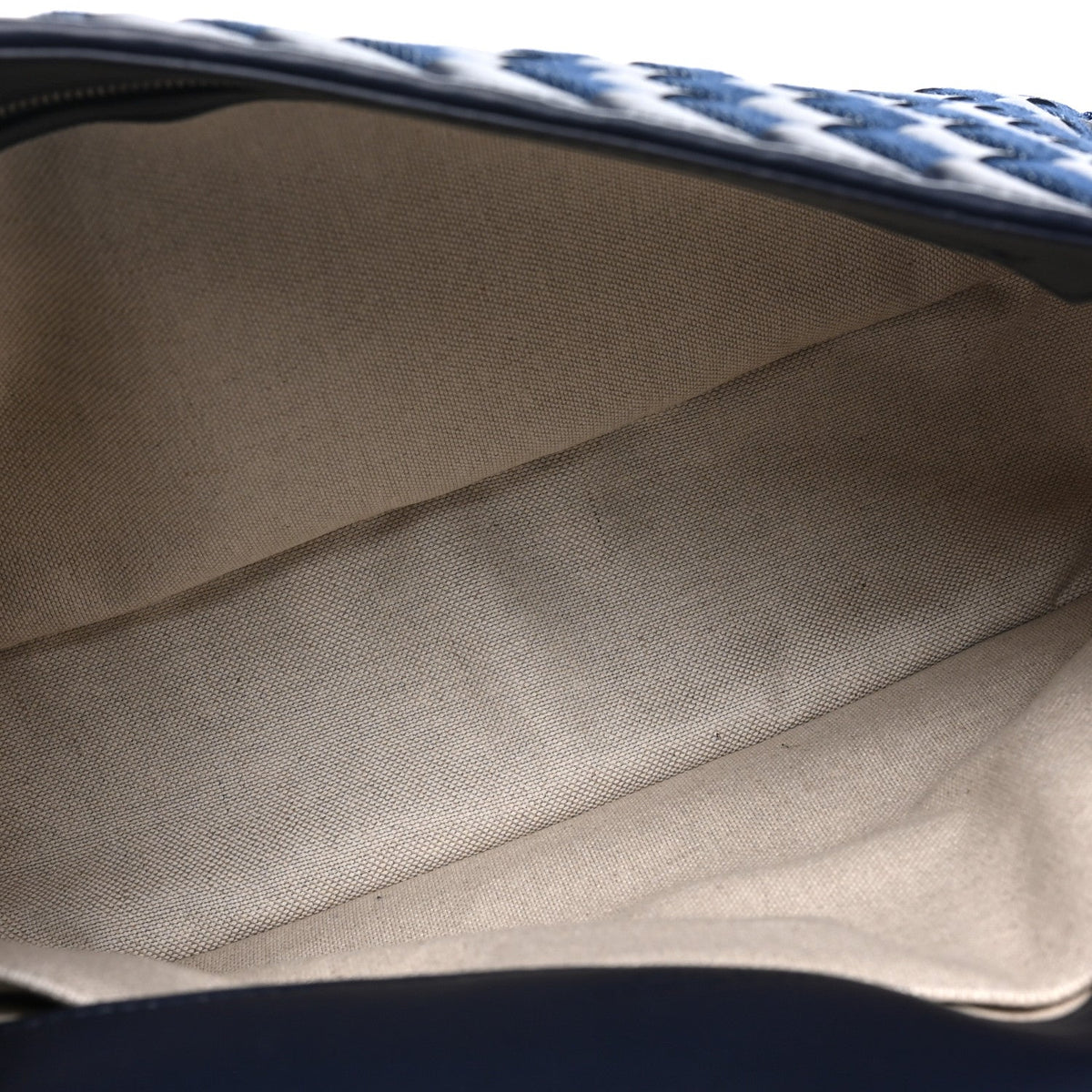 Denim Nappa Intrecciato Padded Messenger Abyss Indigo