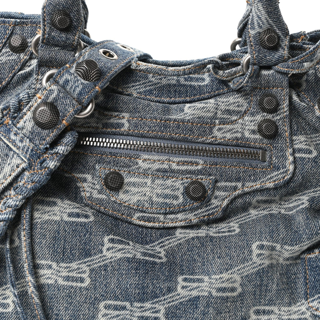Denim BB Monogram Neo Cagole City Handbag Blue