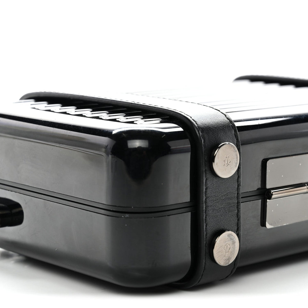 X RIMOWA Aluminum Personal Clutch On Strap Black
