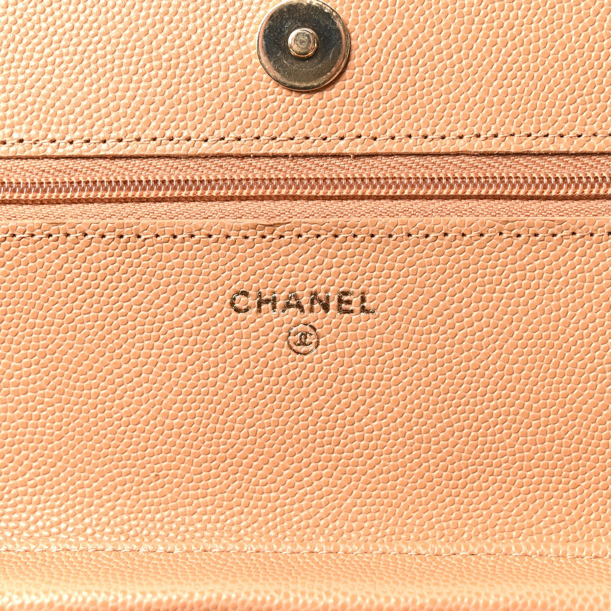 Caviar Quilted Wallet on Chain WOC Dark Beige