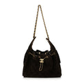 Suede Quilted Small Chanel 25 Handbag Dark Brown