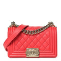 Caviar Quilted Small Boy Flap Red
