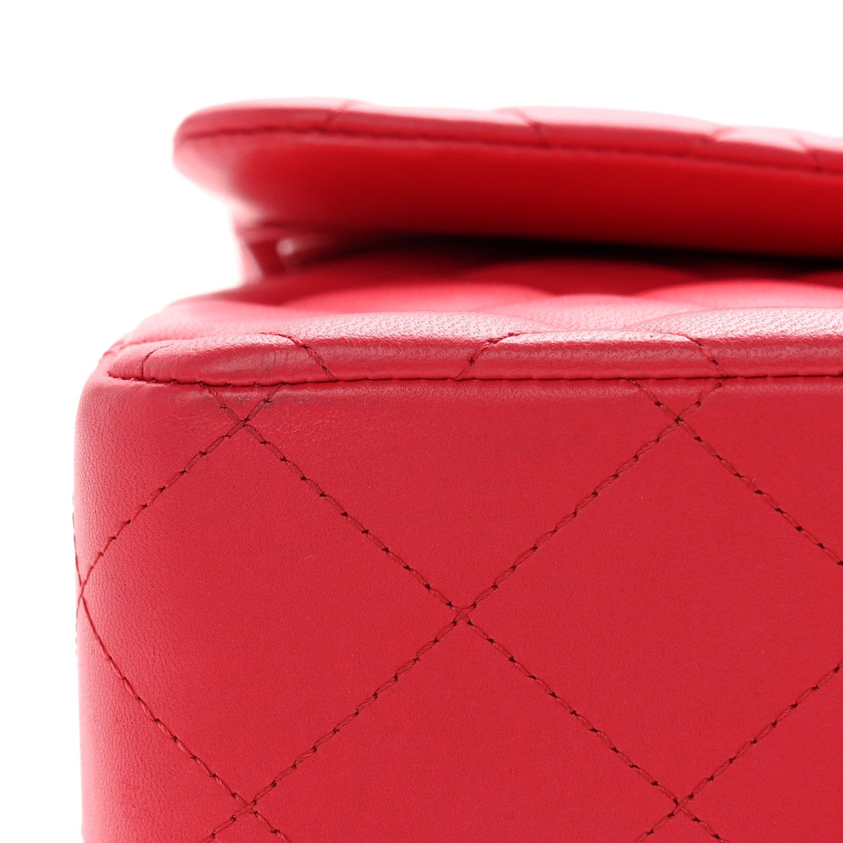 Lambskin Quilted Jumbo Double Flap Dark Pink