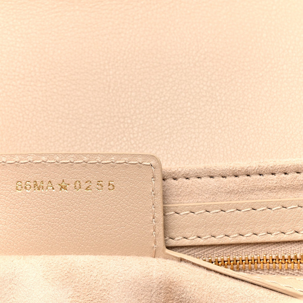 Lambskin Cannage Small Jolie Top Handle Bag Powder Beige Latte