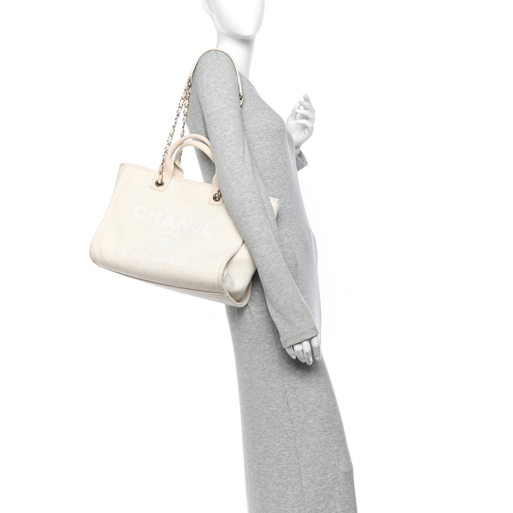 Mixed Fibers Small Deauville Tote White