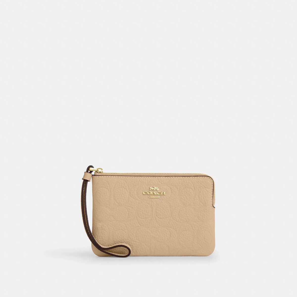 Coach Outlet Corner Zip Wristlet In Signature Leather