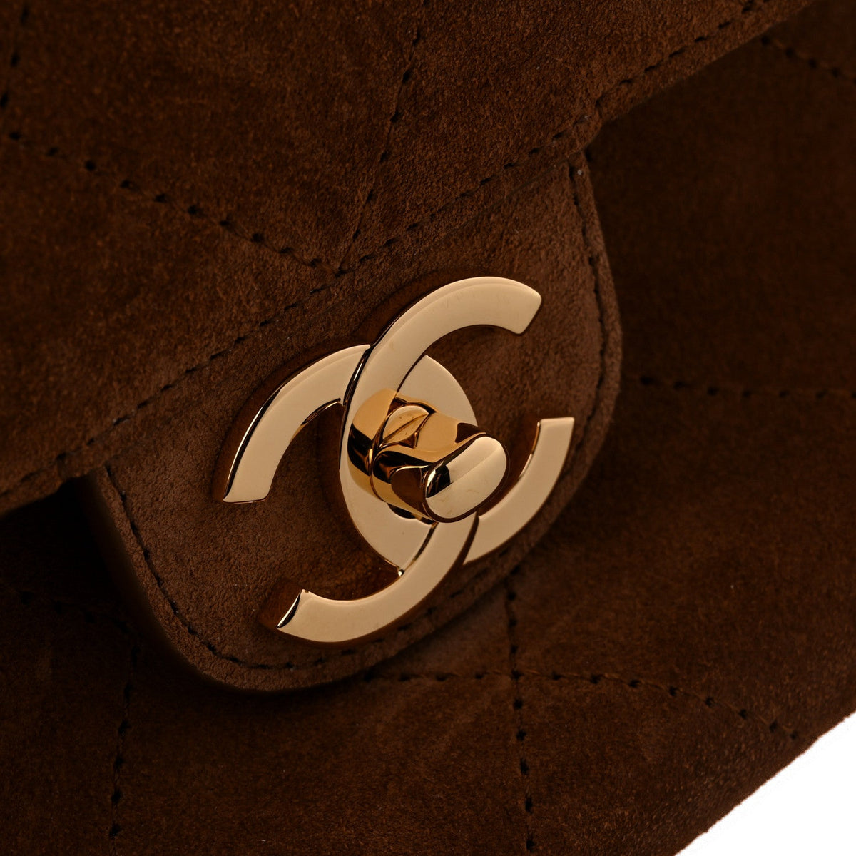 Suede Calfskin Small Souplissimo Maxi Flap Camel