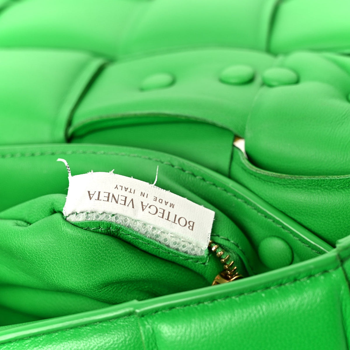 Lambskin Maxi Intreccio Padded Chain Cassette Crossbody Bag Racing Green