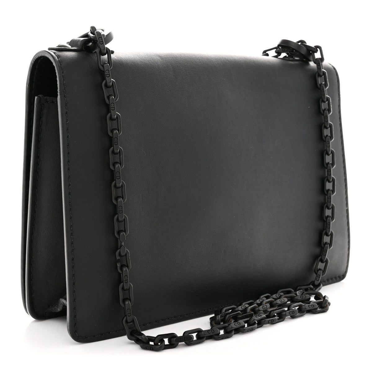 Ultra Matte Calfskin J'Adior Chain Flap Bag Black