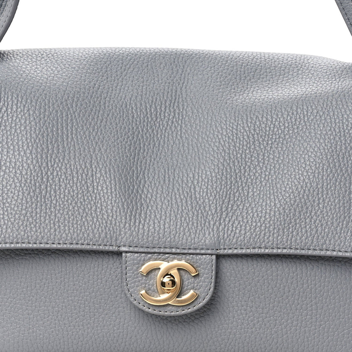 Grained Calfskin Small Souplissimo Maxi Flap Gray