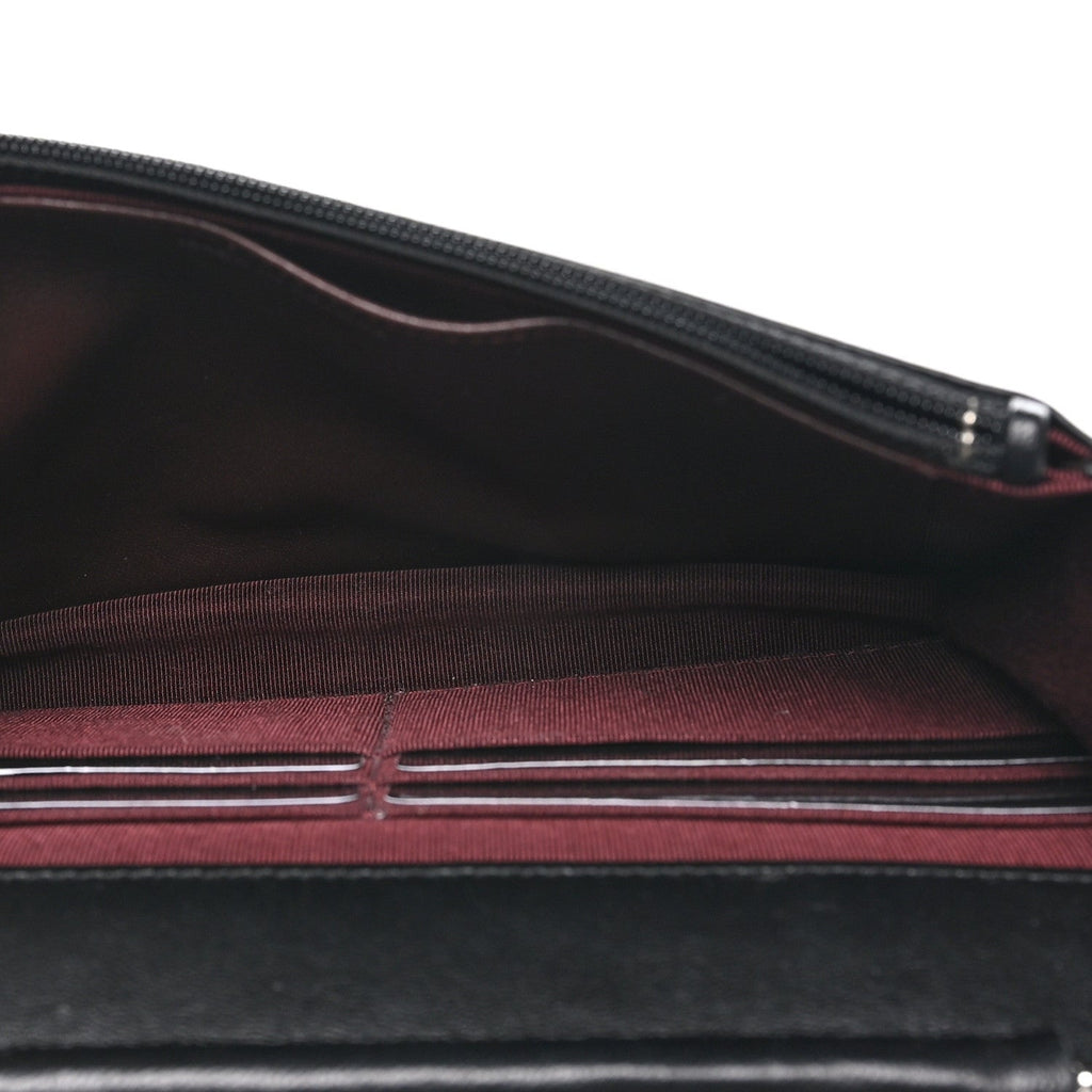 Lambskin Quilted Wallet On Chain WOC Black