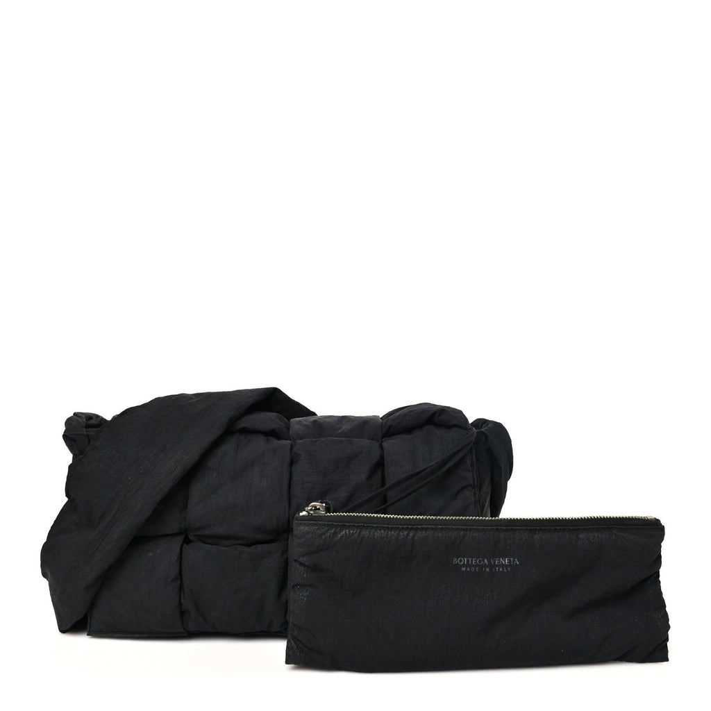 Nylon Intrecciato Padded Tech Cassette Bag Black