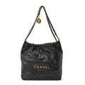 Calfskin Quilted Small Chanel 22 Black