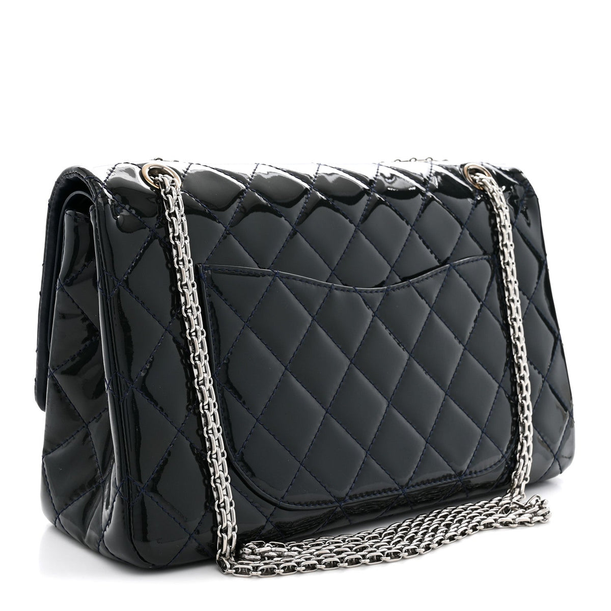 Patent Quilted 2.55 Reissue 227 Flap Dark Blue