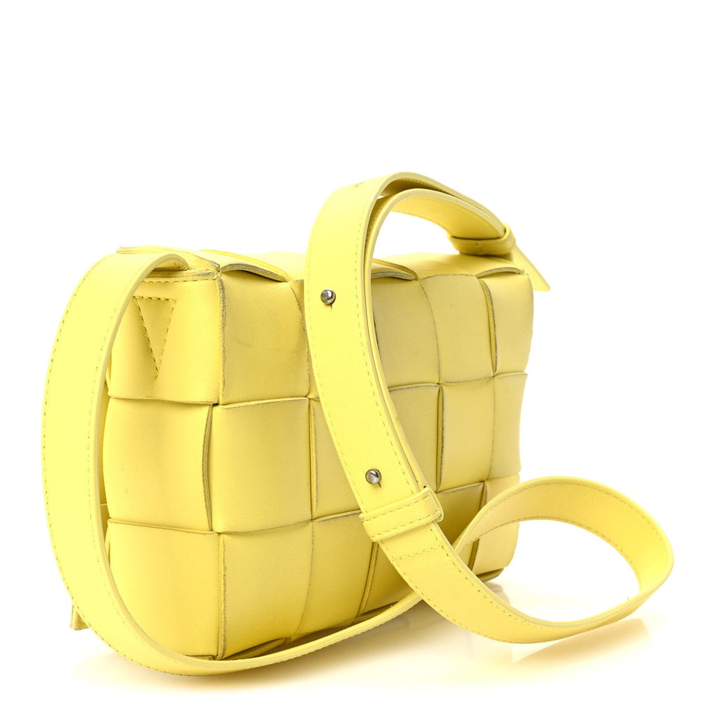 Lambskin Maxi Intrecciato Small Cassette Crossbody Bag Lemonade