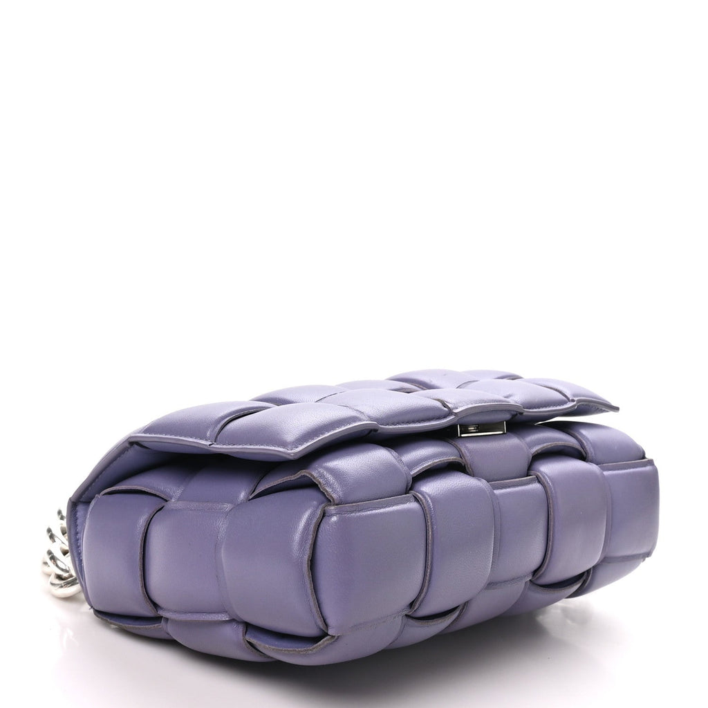 Lambskin Maxi Intreccio Padded Chain Cassette Crossbody Bag Lavender