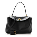 Natural Smooth Calfskin Small Rodeo Top Handle Handbag Black