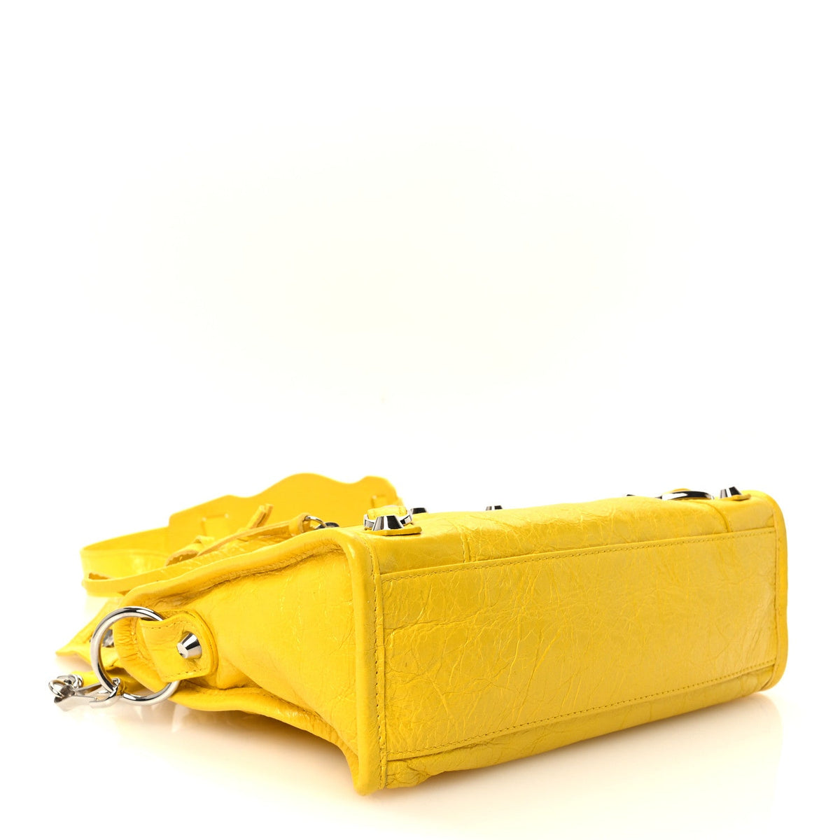 Agneau Classic Silver Hardware Mini City Yellow