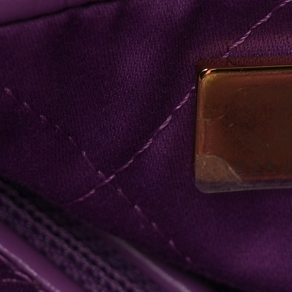 Shiny Calfskin Quilted Chanel 22 Purple