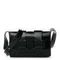 Patent Maxi Intrecciato Cassette Crossbody Bag Black