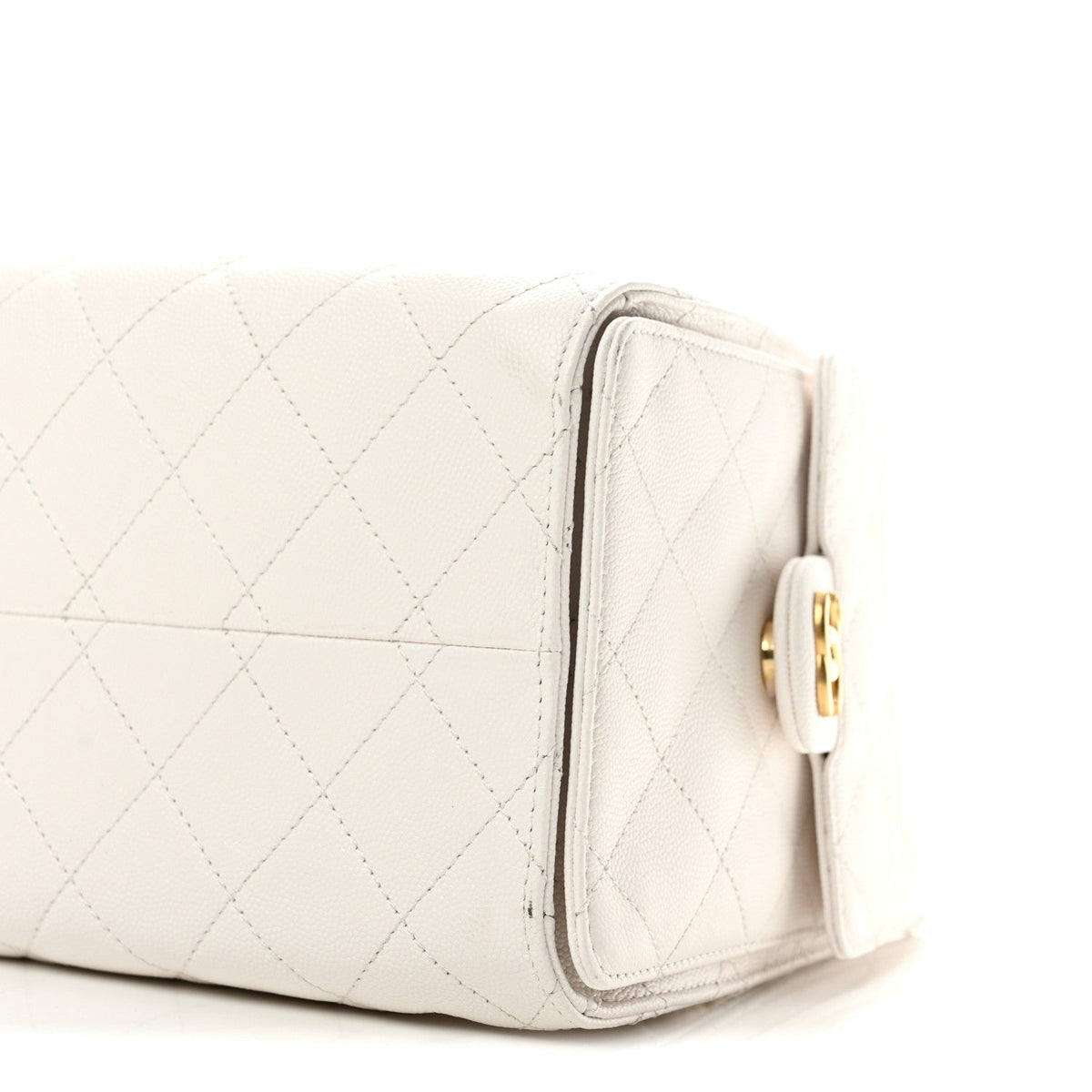 Caviar Quilted Small Chanel 25 Handbag White