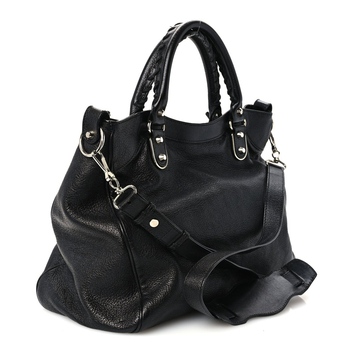 Chevre Silver Metallic Edge Hardware Velo Black