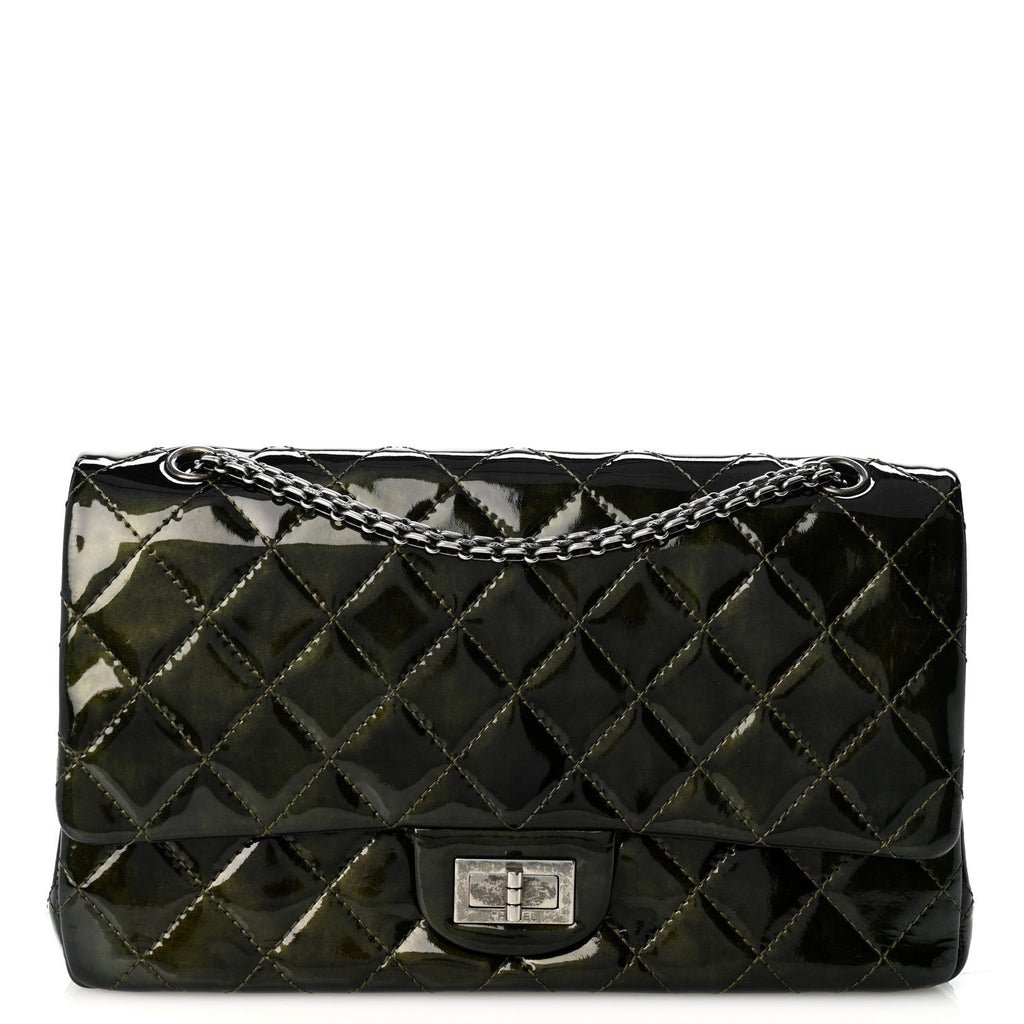 Patent Quilted 2.55 Reissue 226 Flap Green