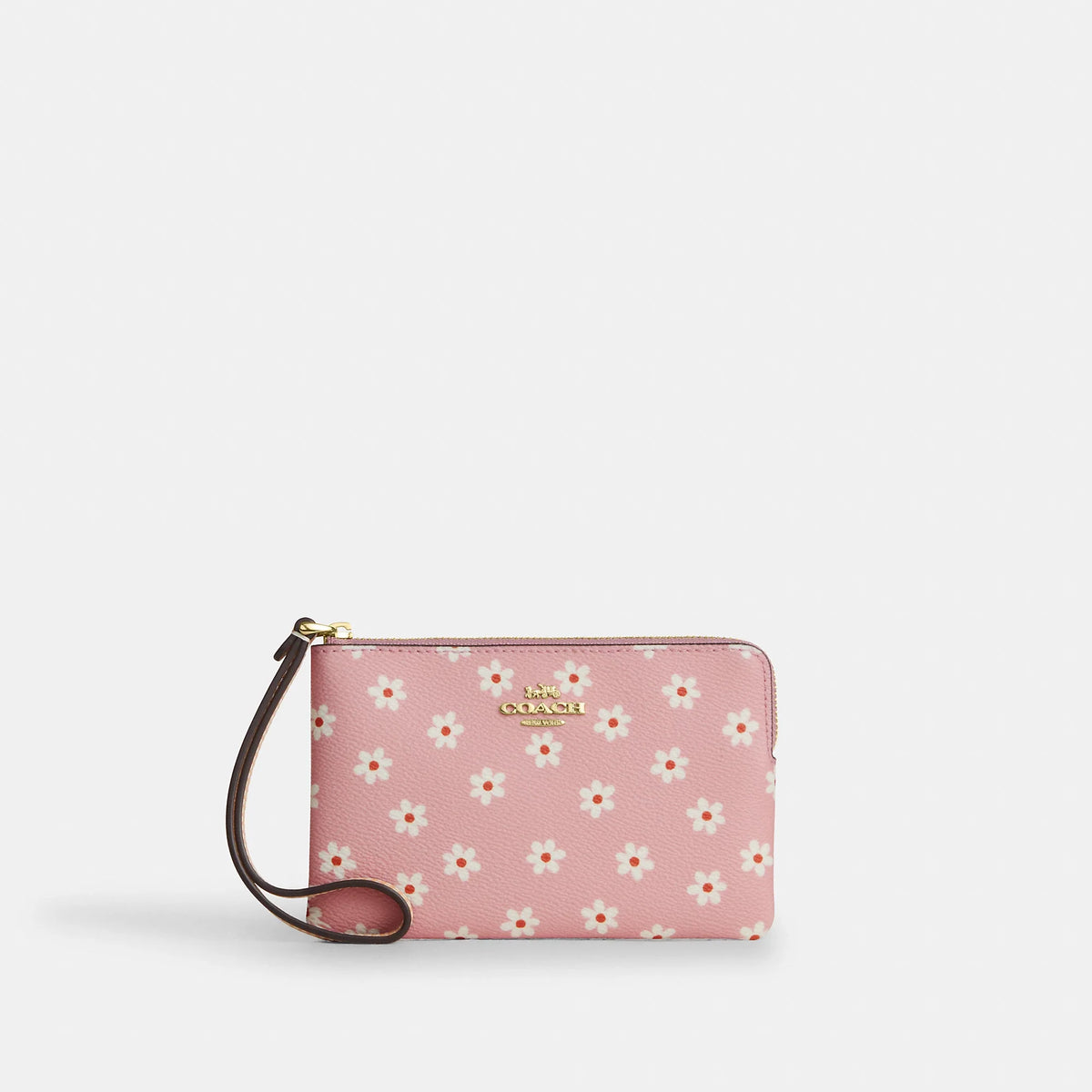 Coach Outlet Corner Zip Wristlet With Floral Print