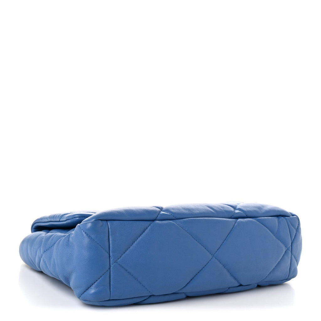 Lambskin Quilted Large Chanel 19 Flap Blue