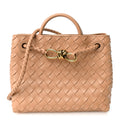 Nappa Intrecciato Small Andiamo Shoulder Bag Biscuit