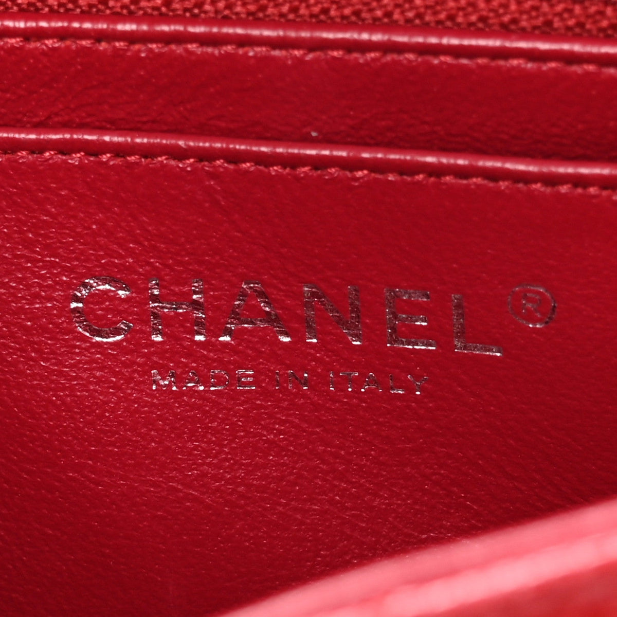Caviar Quilted Mini Rectangular Flap Red