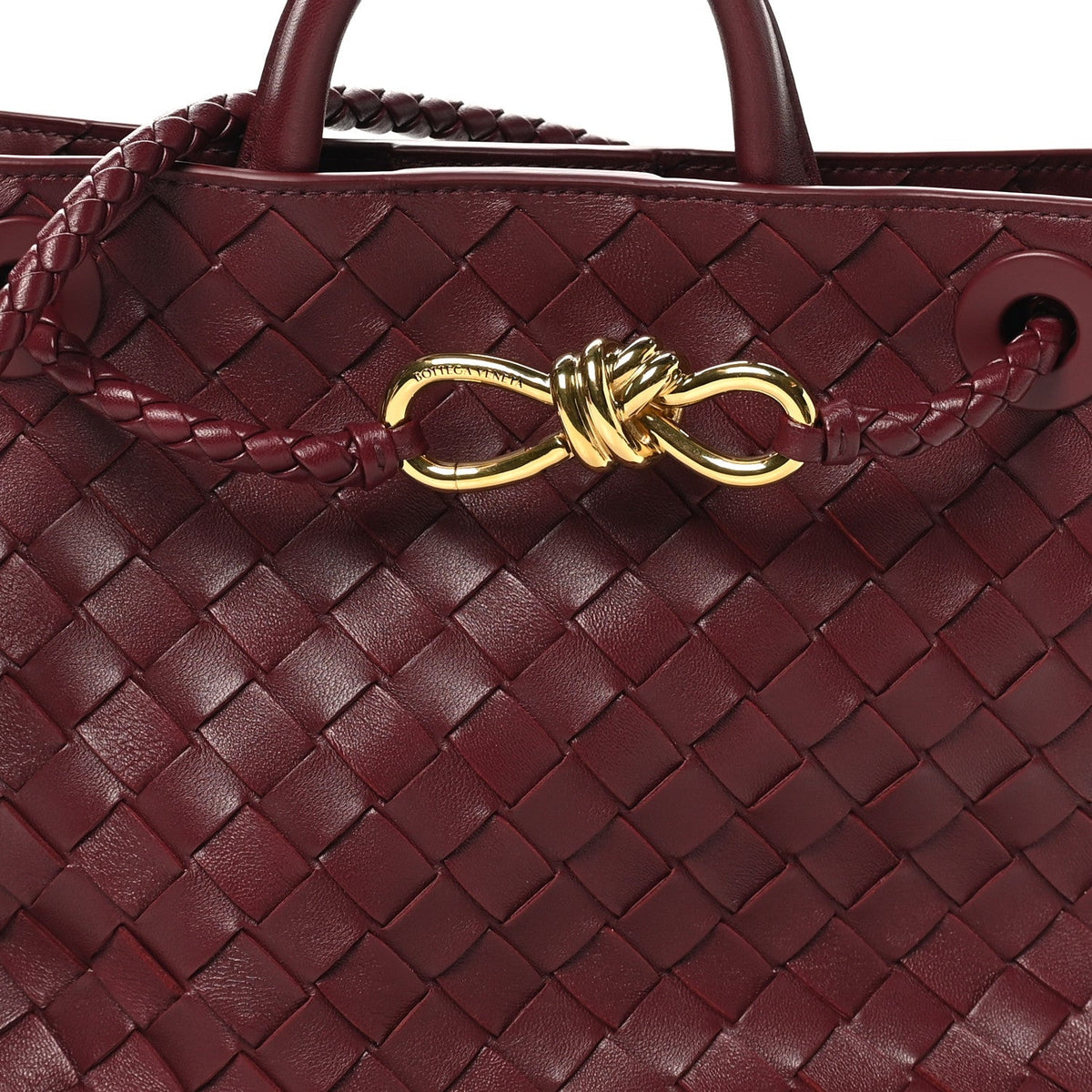 Nappa Intrecciato Small Andiamo Shoulder Bag Barolo